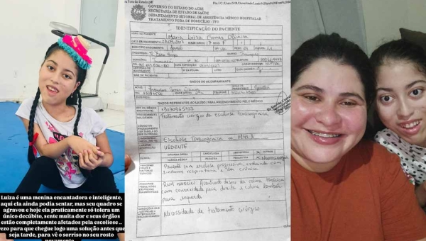 Mãe pede ajuda ao governo do Acre para garantir cirurgia urgente da filha em São Paulo: “Até quando ela vai aguentar a espera desse leito?”